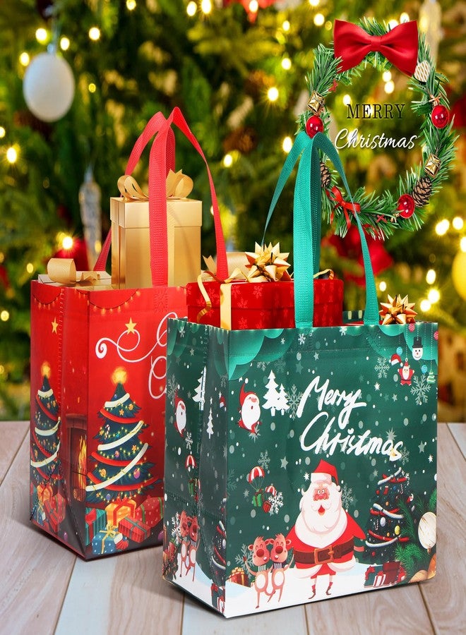 Ceryvop 12 Pack Christmas Gift Bags, Large Reusable Tote Bags with Handles for Gift Wrapping, Shopping, and Xmas Party Supplies (12.8×9.8×6.7IN) - Image 3